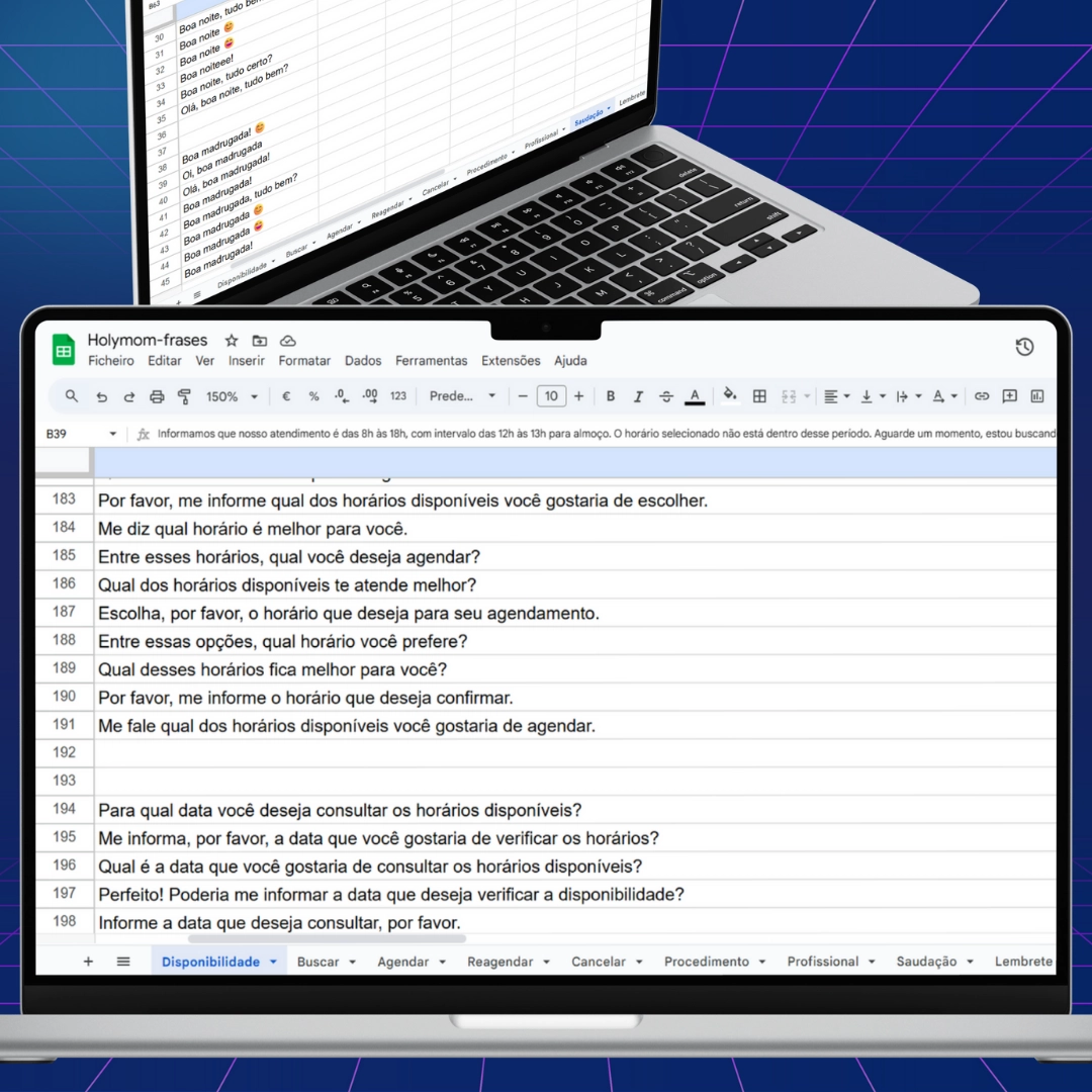 Configurando textos da Secretária Virtual